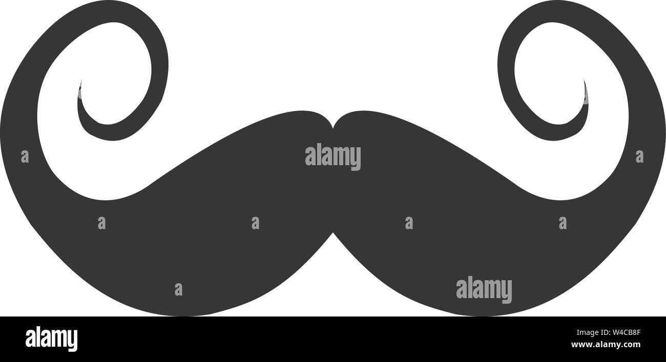 Einfache schwarz-weißen Schnurrbart Symbol Vektor illustration Stock Vektor
