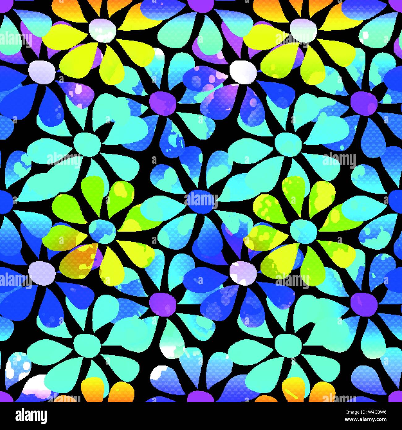 Abstrakte psychedelische wunderschöne Blume nahtlose Hintergrund Stock Vektor