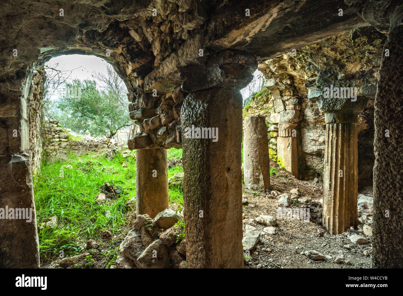 Höhle Kirche von SantAngelo in Vetuli Ruinen Stockfoto