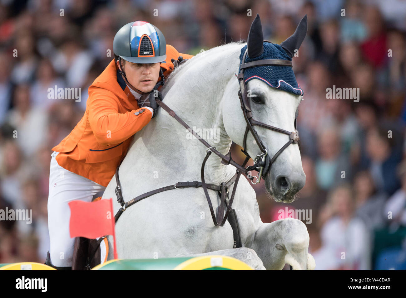 Doron KUIPERS, NED, auf Charley, Förderung, Mercedes-Benz Nations Cup, Team Springen mit zwei Umläufen, am 18.07.2019, Welt des Pferdesports, CHIO Aachen 2019 vom 16.07 - 21.07.2019 in Aachen/Deutschland; | Verwendung weltweit Stockfoto