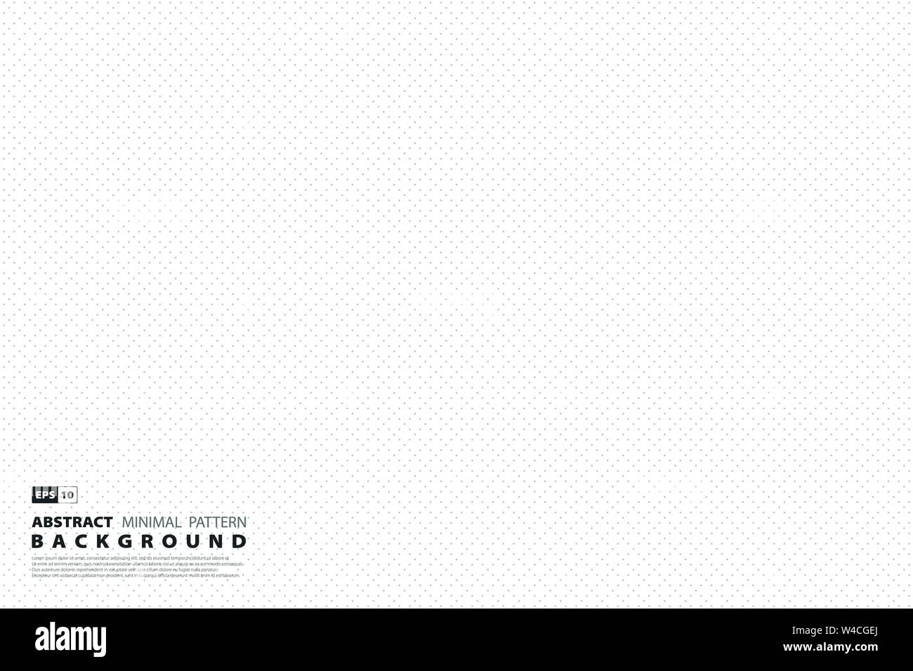 Abstrakte minimal grauer Punkt quadratische Muster auf weißem Hintergrund. Verwenden Sie für Ad, Poster, Grafiken, Muster, Vorlage, Präsentation. Abbildung Stock Vektor