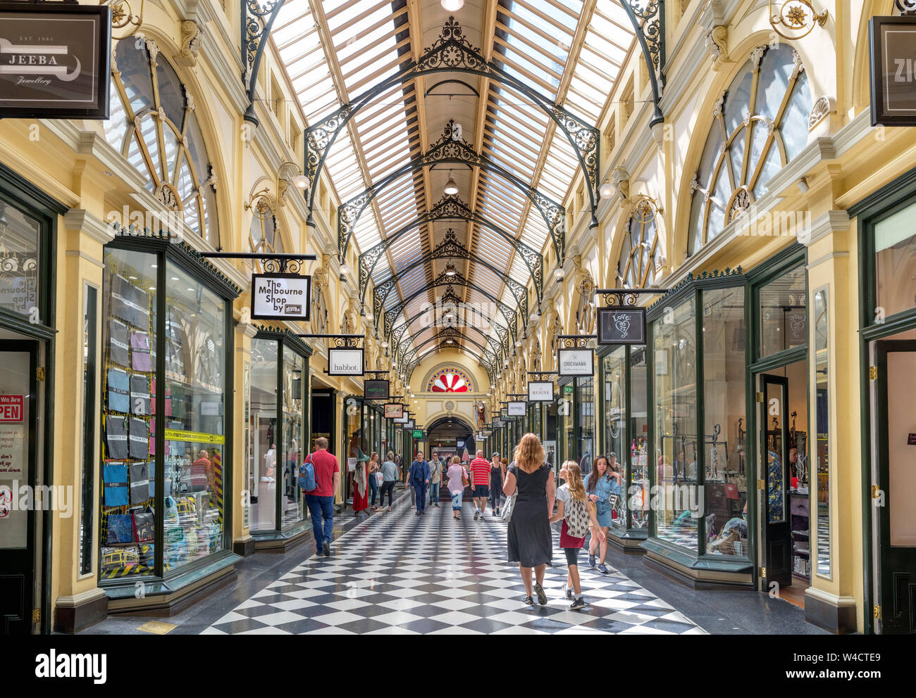Die Royal Arcade, einem viktorianischen Ära Einkaufszentrum im Central Business District (CBD), Melbourne, Victoria, Australien Stockfoto