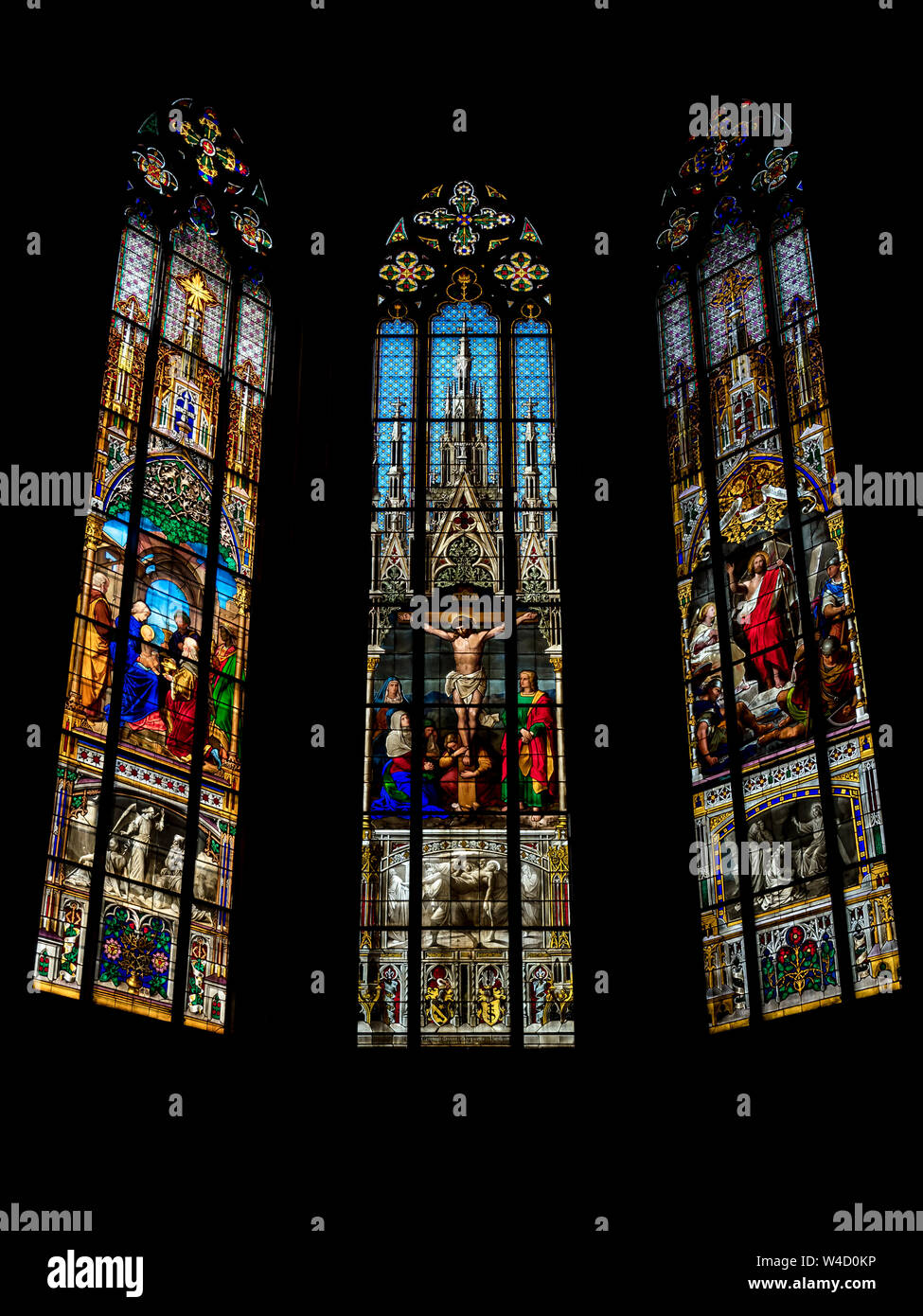 Elisabeth Kirche in Basel, Innenansicht, majestätischen Architektur, Schweizer Stockfoto