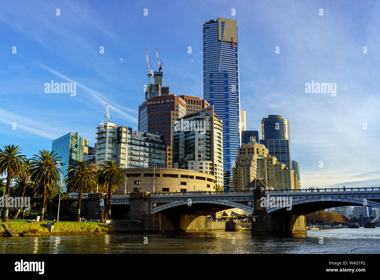 Melbourne Yarra River. Stadtbild Bild von Melbourne, Australien Stockfoto
