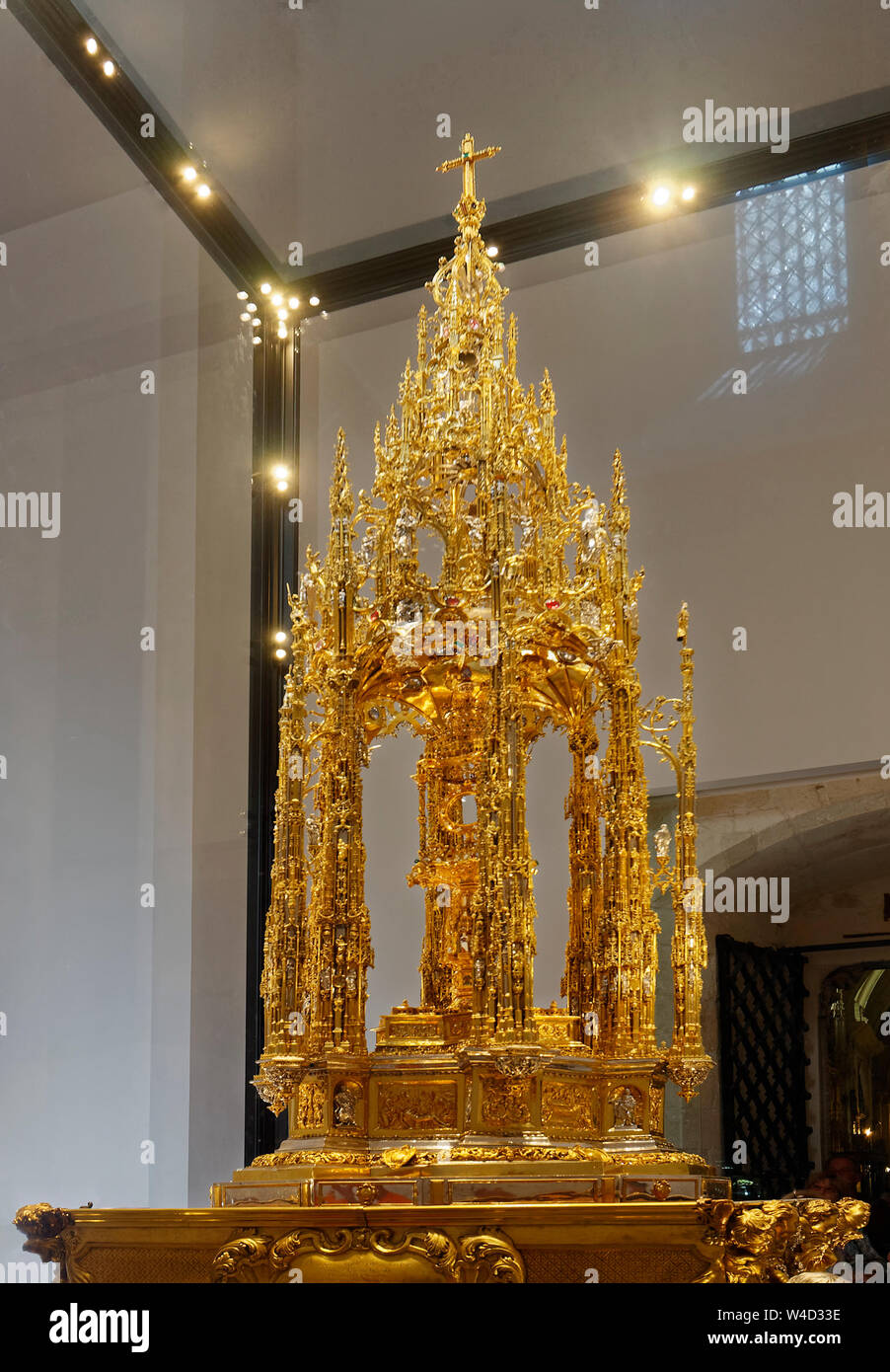 Monstranz von Arfe, verzierte, Gold, Silber, Juwelen, 1523, Primas Kathedrale, religiöse Kunst, Katholischen, Fronleichnamsprozession, Europa, Toledo, Spanien, Stockfoto