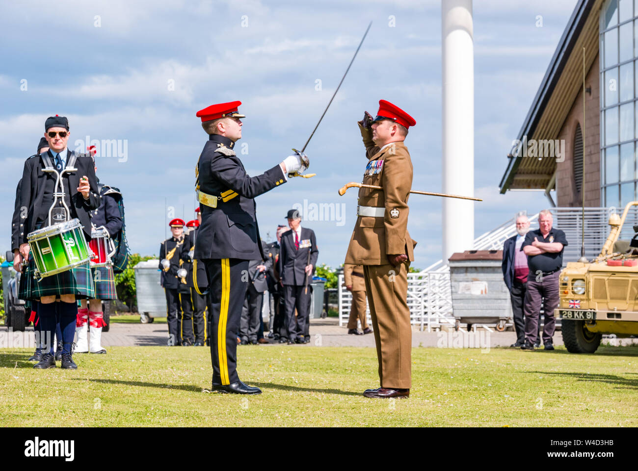 Historische Lothians und Grenze Yeomanry Regiment erhalten Freiheit von East Lothian, Dunbar, East Lothian, Schottland, Großbritannien Stockfoto