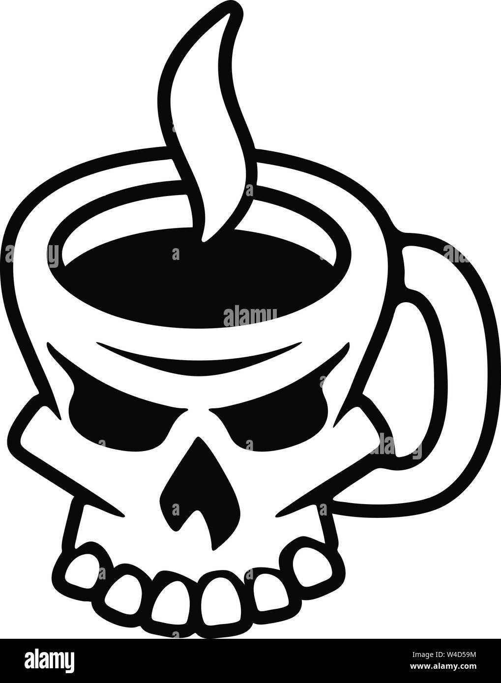 Kaffee Schädel isoliert Vector Illustration Stock Vektor