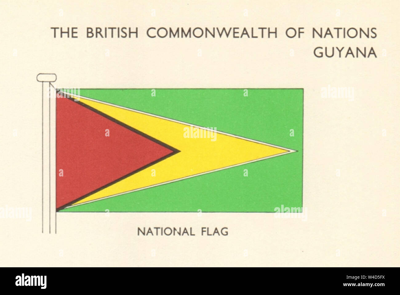 GUYANA FLAGGEN. Nationalflagge 1968 alte vintage Bild drucken Stockfoto