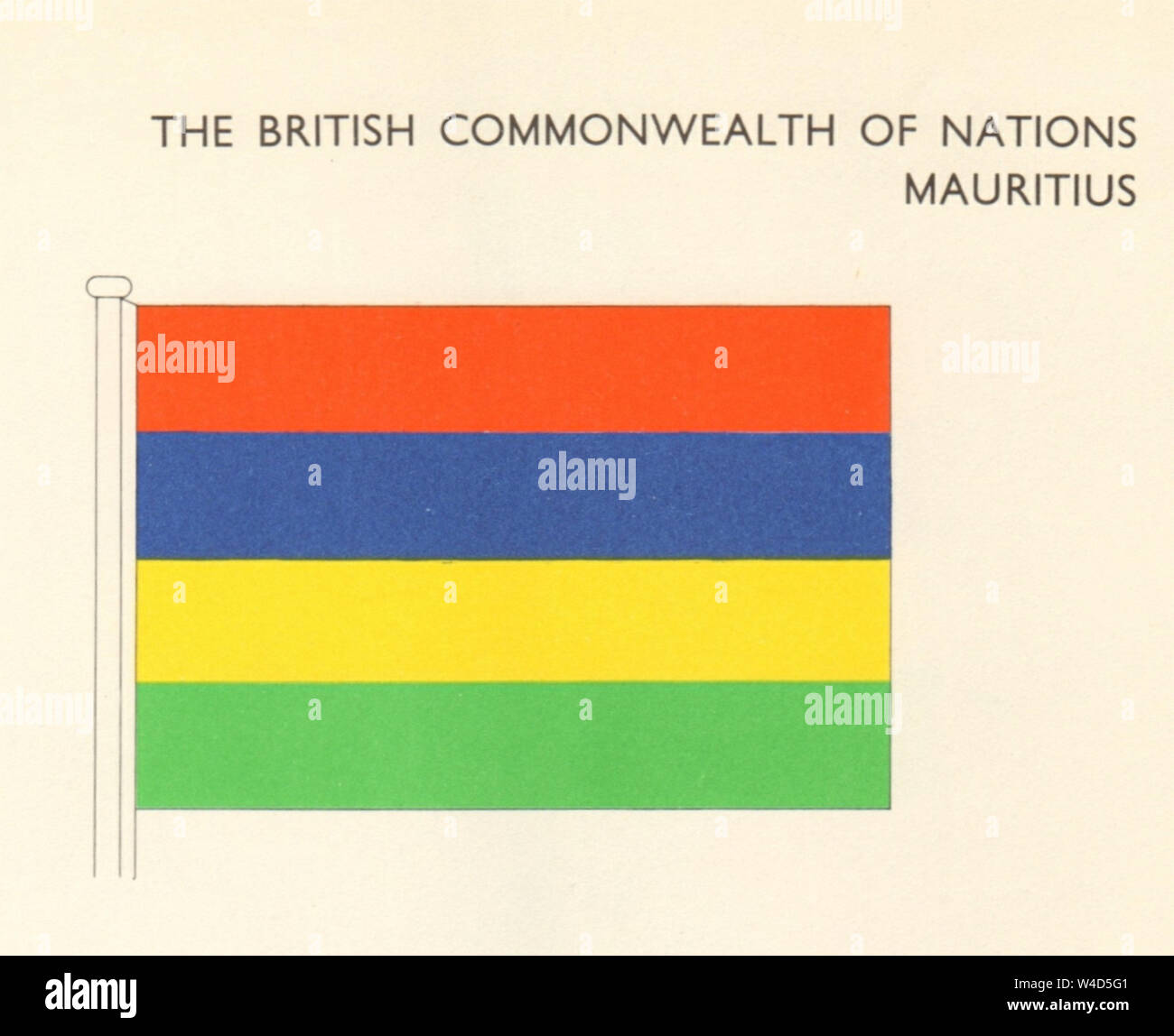 MAURITIUS FLAGS. British Commonwealth 1968 alte vintage Bild drucken Stockfoto