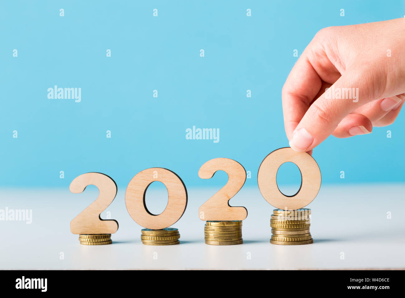 Finanzielle budget Planung für 2020 Das neue Jahr mit Wachstum Stockfoto