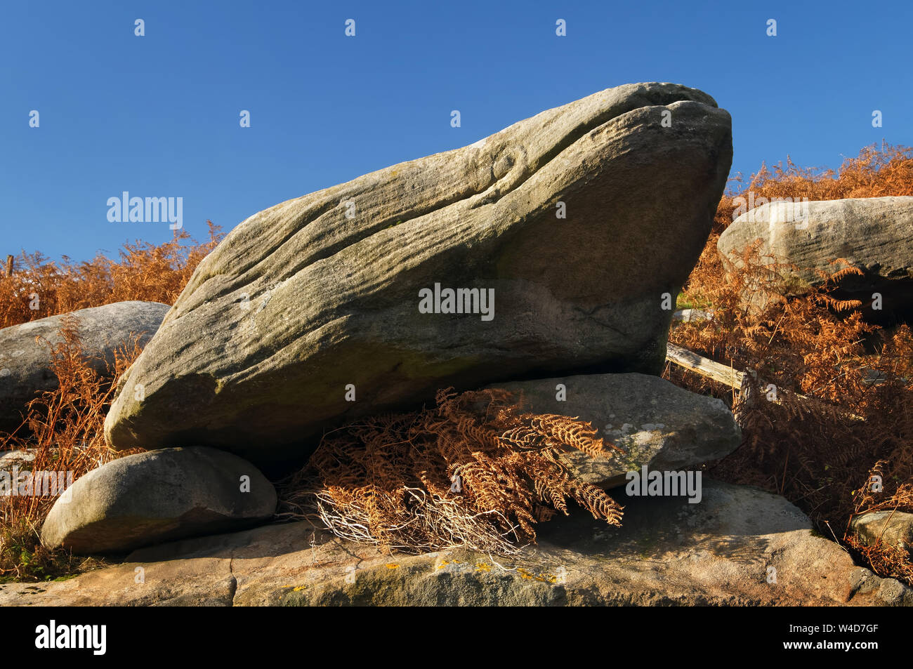 Großbritannien, Derbyshire, Peak District, die Kröte Mund Rock Stockfoto
