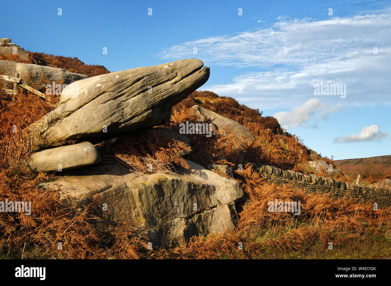 Großbritannien, Derbyshire, Peak District, die Kröte Mund Rock Stockfoto
