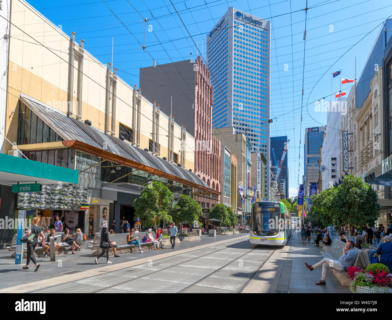 Bourke Street Mall im Central Business District (CBD), Melbourne, Victoria, Australien Stockfoto