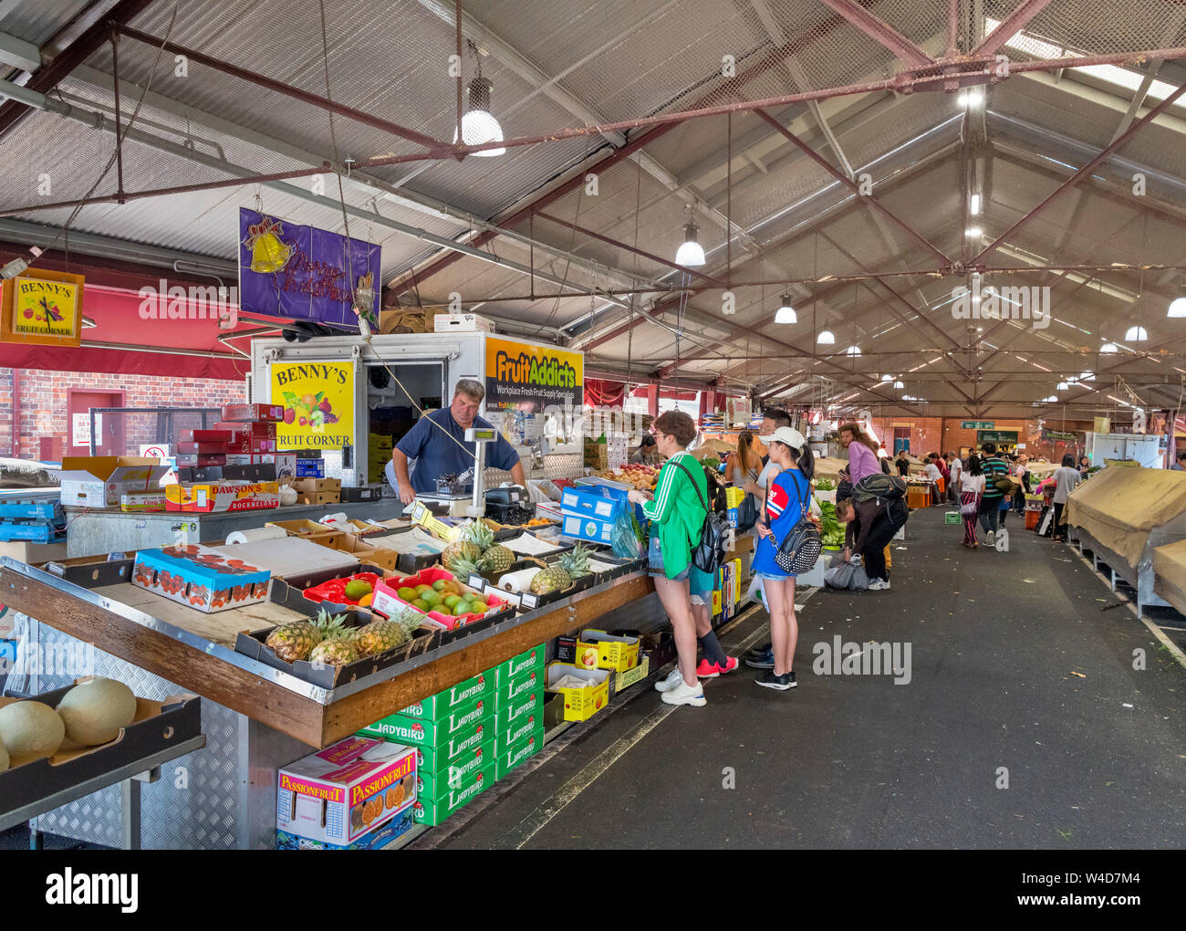 Obst in der Queen Victoria Market, Central Business District, Melbourne, Victoria, Australien Abschaltdruck Stockfoto