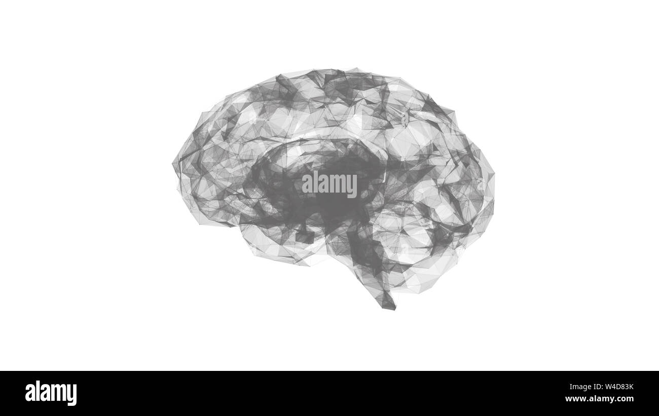 Abstrakte geometrische 3D-Polygon menschlichen Gehirn Stockfoto