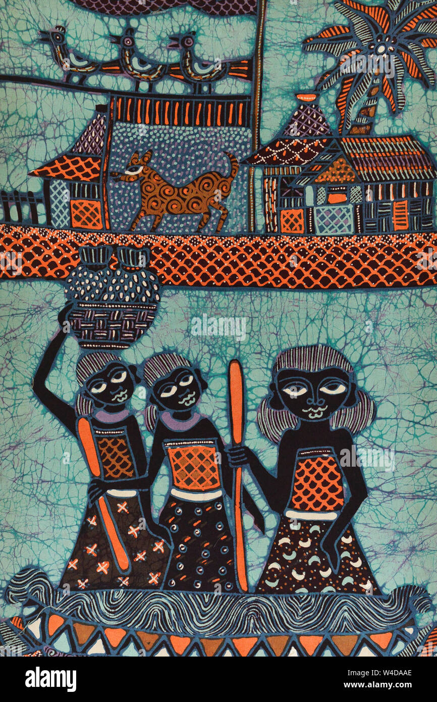 Indonasian Batik mit traditionellen Motiven. Yogyakarta, Java, Indonasia, Südostasien Stockfoto