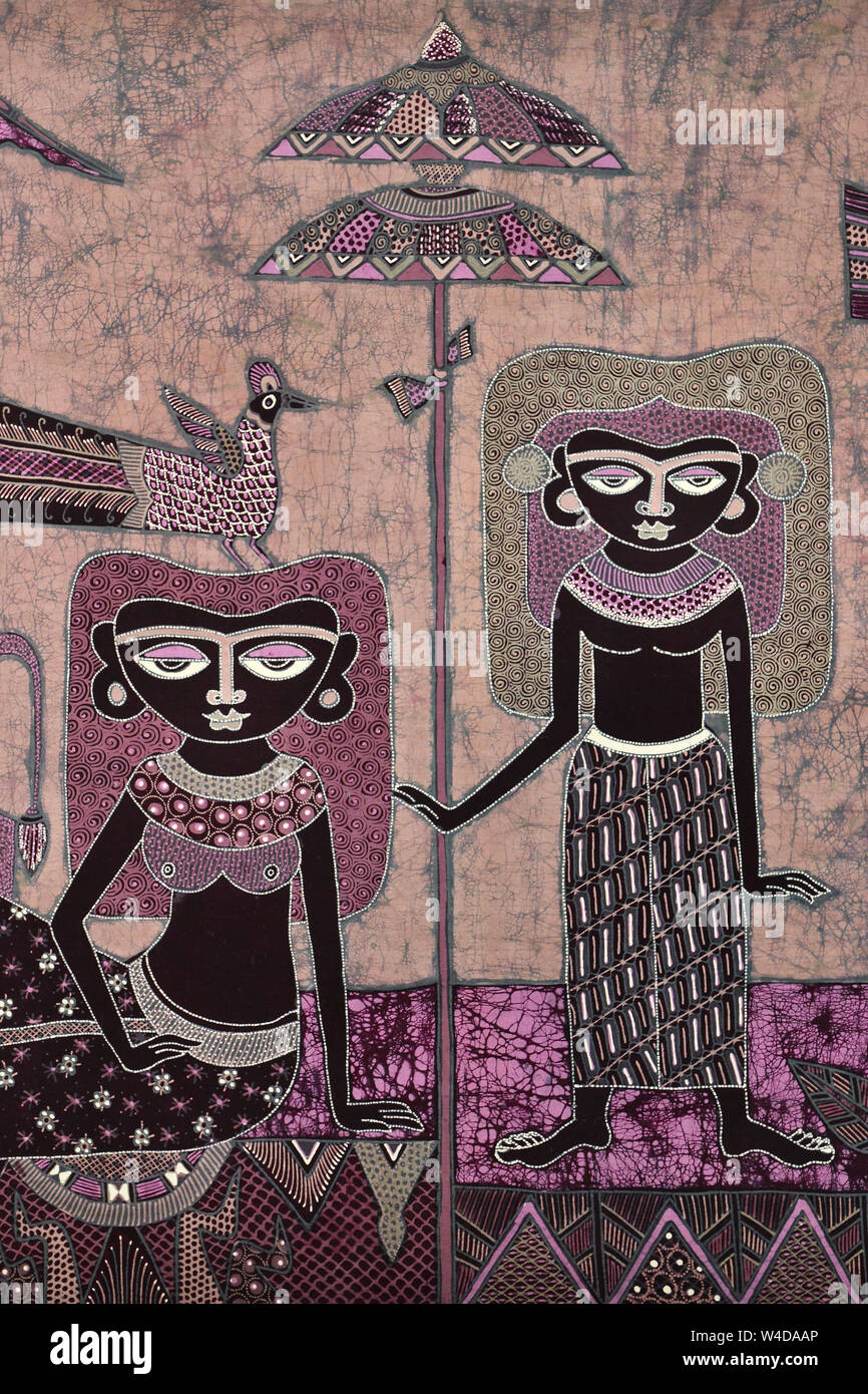 Indonasian Batik mit traditionellen Motiven. Yogyakarta, Java, Indonasia, Südostasien Stockfoto
