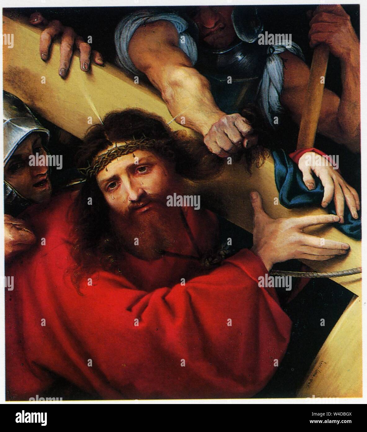 LORENZO LOTTO LE CHRISTUS WICHTIGE SA CROIX Stockfoto