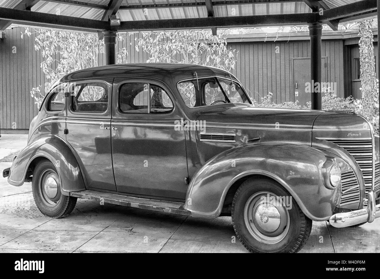 Das Auto von Elvis Presley verwendet Tupelo und Kopf nach Memphis zu verlassen und eine Aufzeichnung bei Sun Records Stockfoto