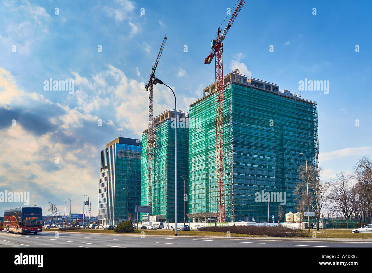 Warschau, Polen - März 05, 2017: West Bahnhof PKP Warszawa Zachodnia ist im Bau Warschau Eigenschaft innerhalb der Stadtteil Ochota Juruzalimskie Stockfoto