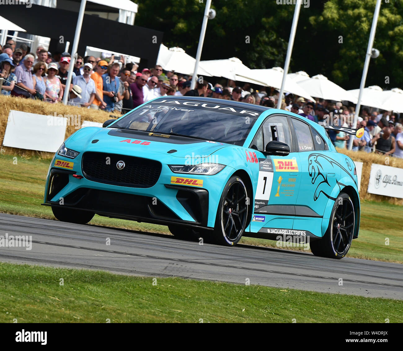 Jaguar I-Pace eTrophy, Goodwood Festival der Geschwindigkeit, Speed Kings, Motorsport Astro-rekorde, Festival der Geschwindigkeit, 2019, Motorsport, Automobile, Autos Stockfoto