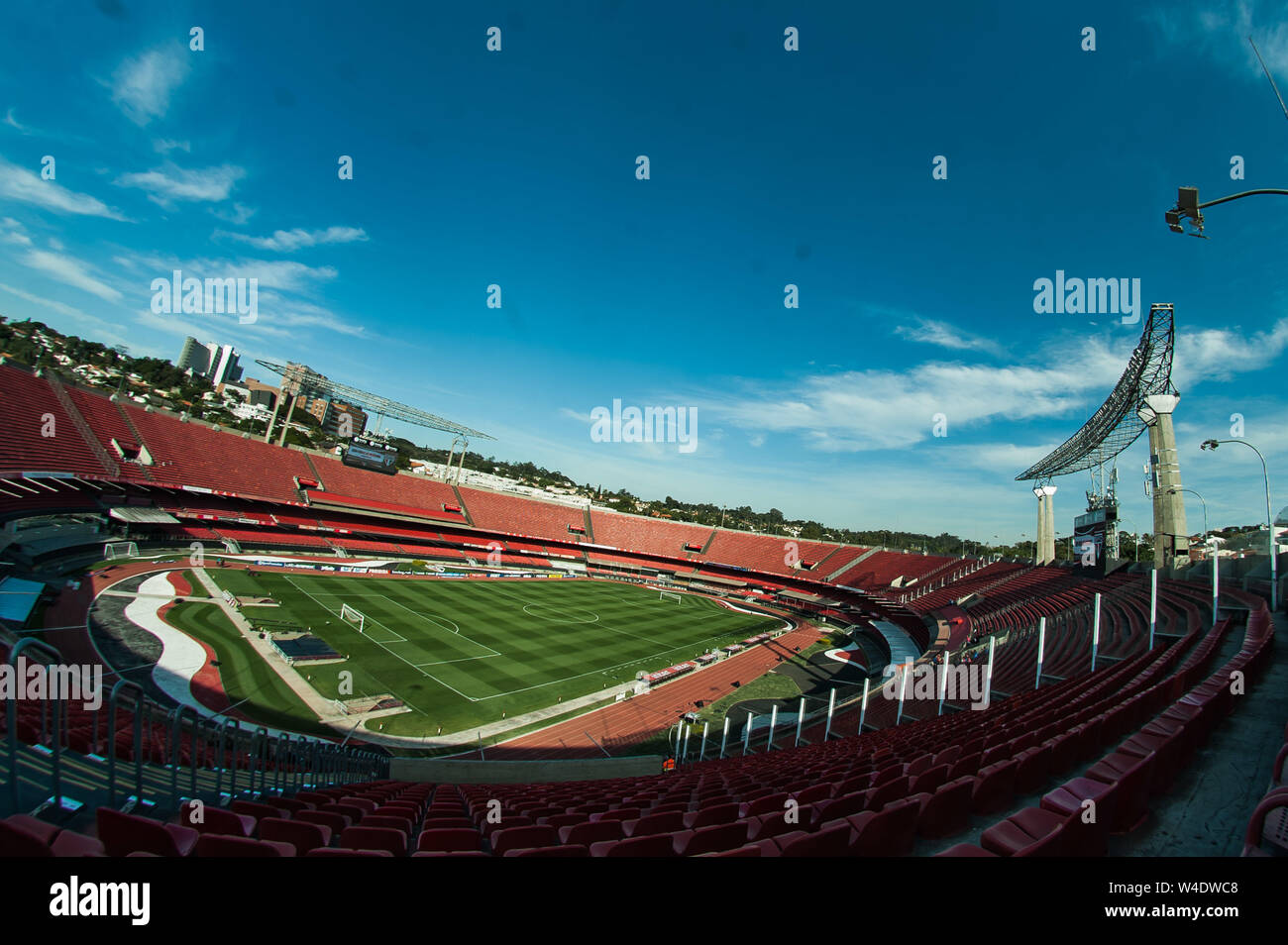 SÃO PAULO, SP - 22.07.2019: SÃO PAULO FC X CHAPECOENSE-Cicero Pompeu de Toledo Stadion vor dem Spiel zwischen Sao Paulo FC vs Chapecoense, für die 11. Runde der 2019 die brasilianische Meisterschaft, an der Morumbi Stadion in Sao Paulo, SP statt gültig. (Foto: Maurício Rummens/Fotoarena) Stockfoto