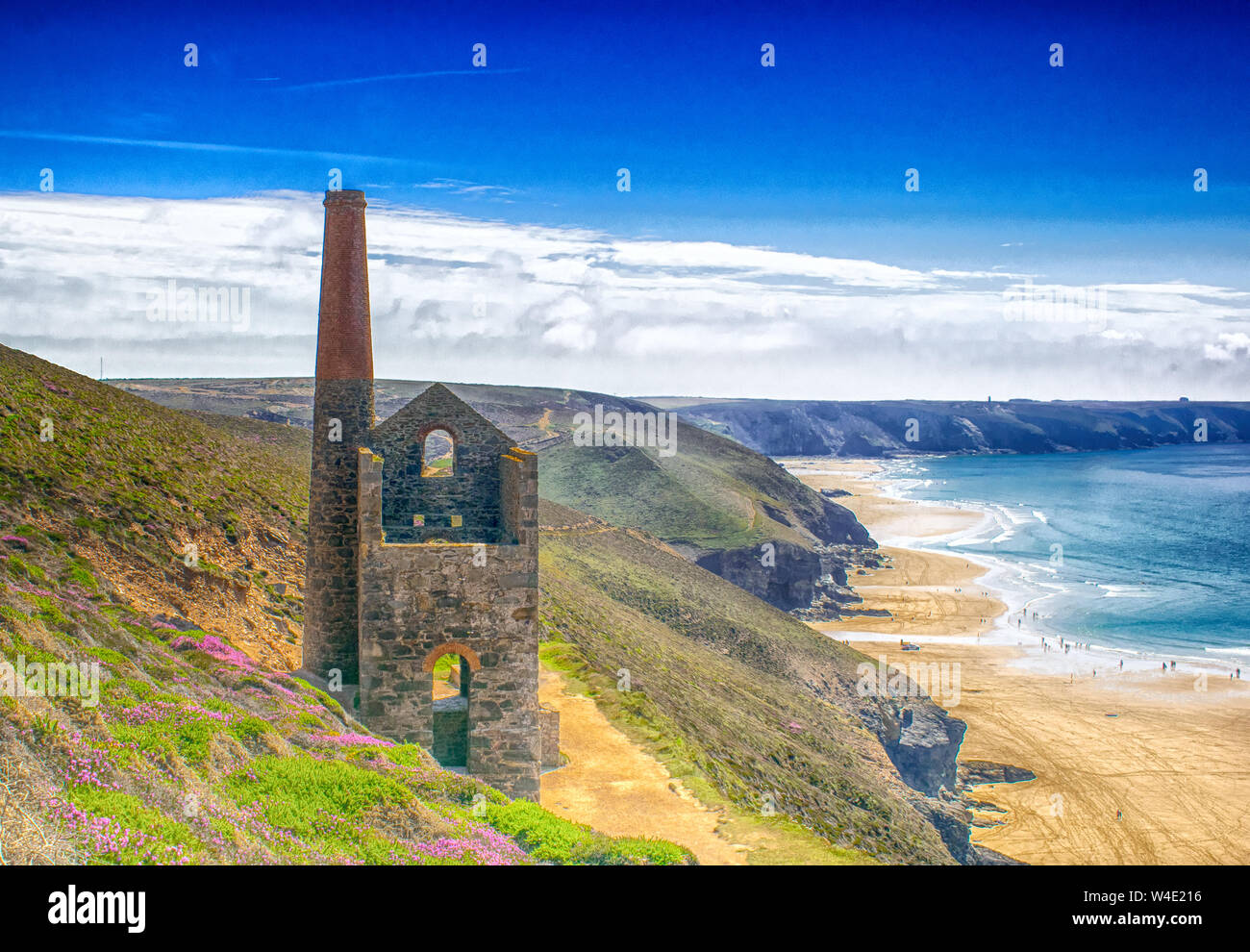 Wheal Coates Zinnmine in Cornwall, Großbritannien, entlang der Südwestküste Pfad in der Nähe von St Agnes entfernt. Stockfoto