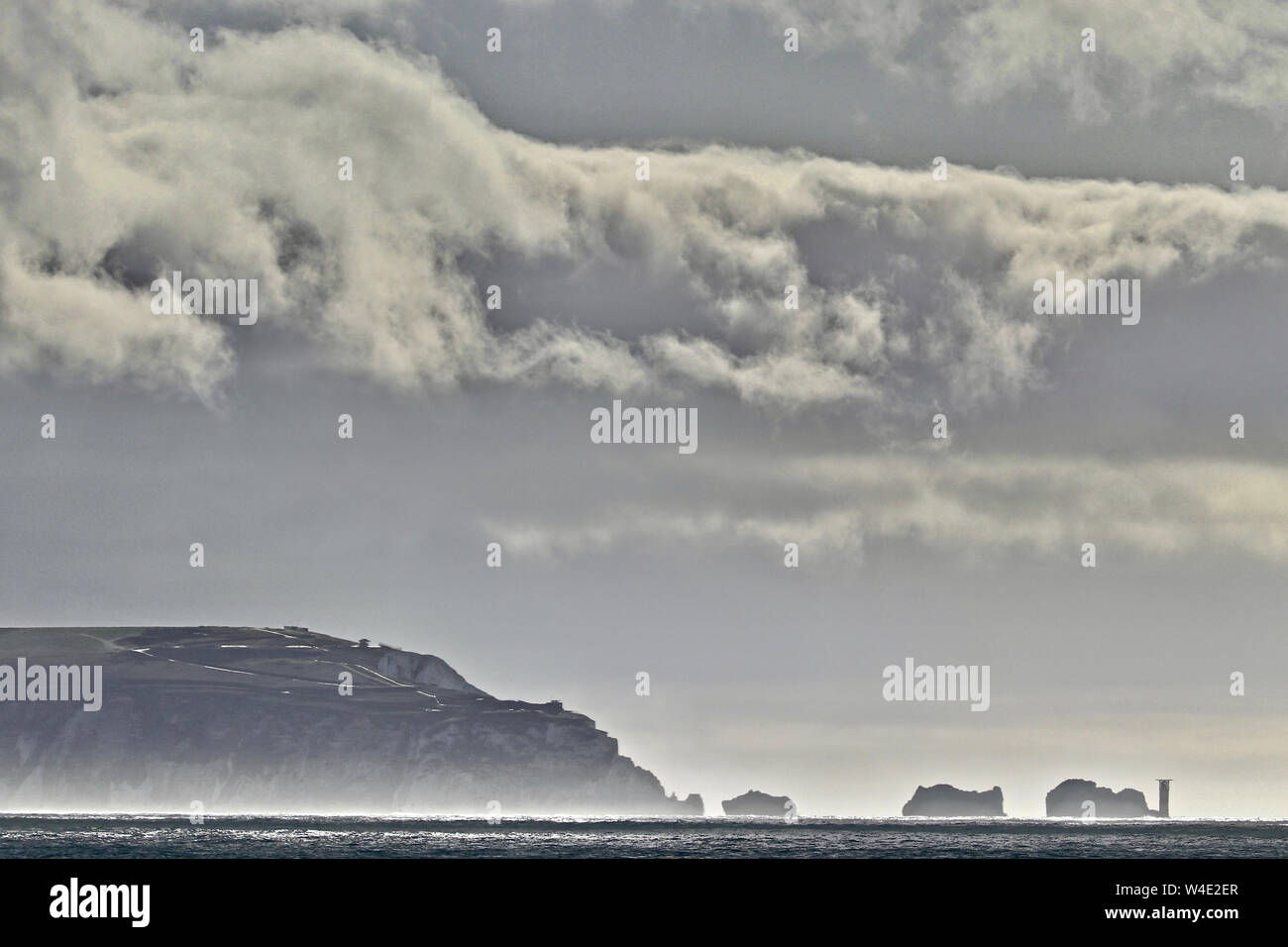 Blick über die Isle of Wight auf einem windigen Tag Stockfoto