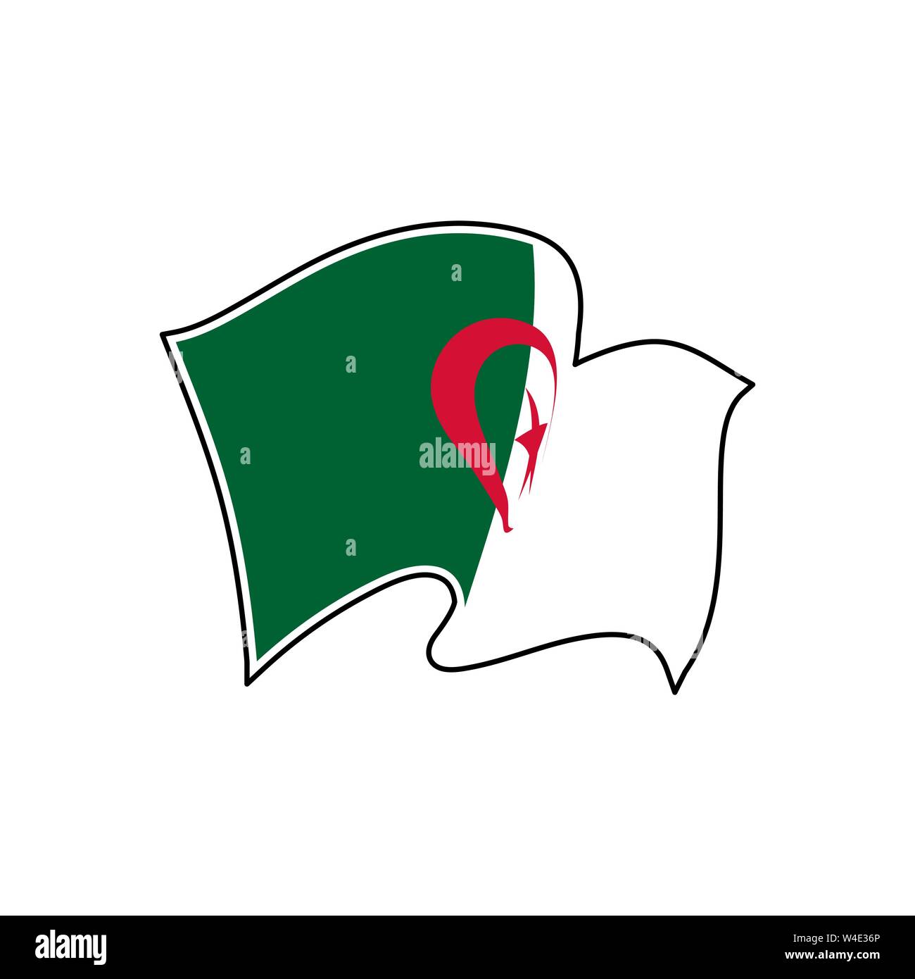 Vektor Flagge Algerien. Algerien Flagge. Vector Illustration. Algier Stock Vektor