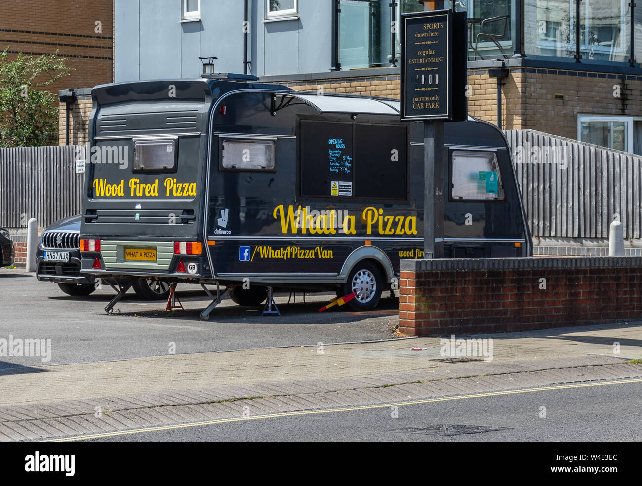 'Was für eine Pizza "van in, Southampton, England, Großbritannien Stockfoto