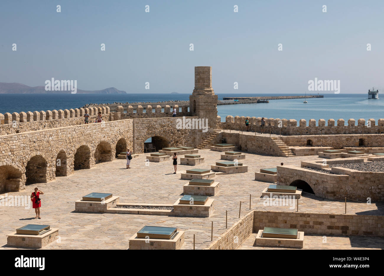 Im Inneren der berühmten Festung Koules in Heraklion, Kreta, Griechenland Stockfoto