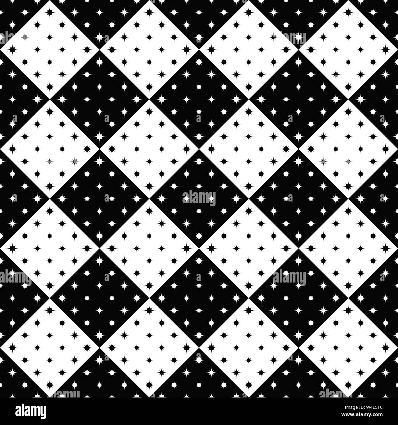 Geometrische Schwarz und Weiß geschwungene star Muster Hintergrund - Monochrom abstract Vector Illustration Stock Vektor