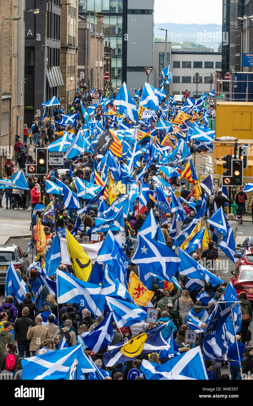 Glasgow, alle unter einem Banner Unabhängigkeit März - 2019 Stockfoto