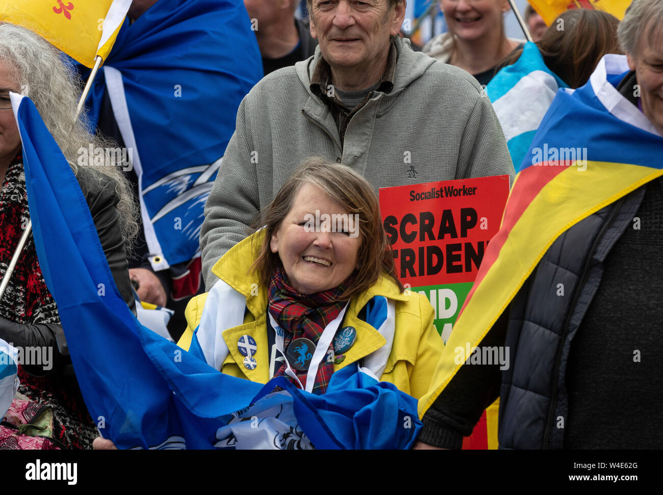 Glasgow, alle unter einem Banner Unabhängigkeit März - 2019 Stockfoto