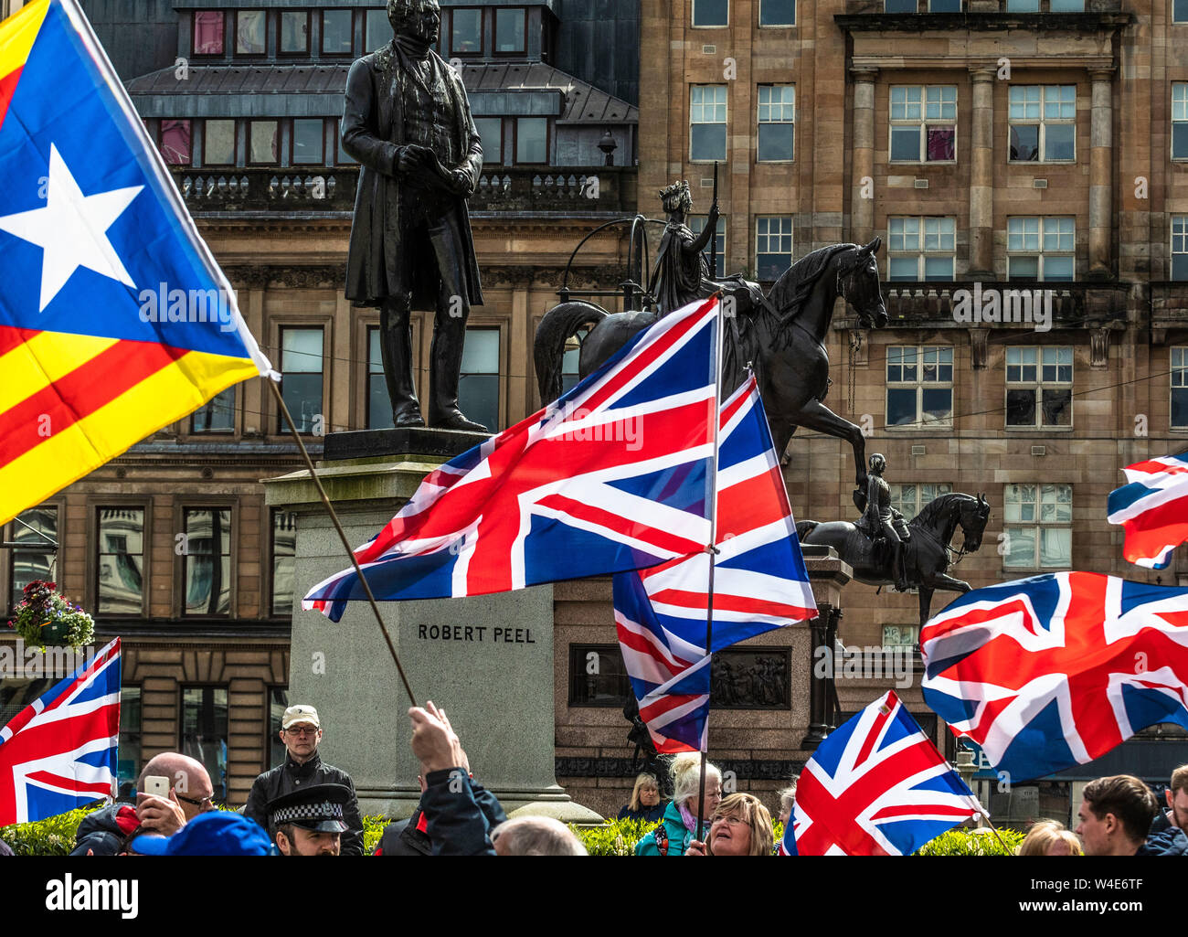 Glasgow, alle unter einem Banner Unabhängigkeit März - 2019 Stockfoto