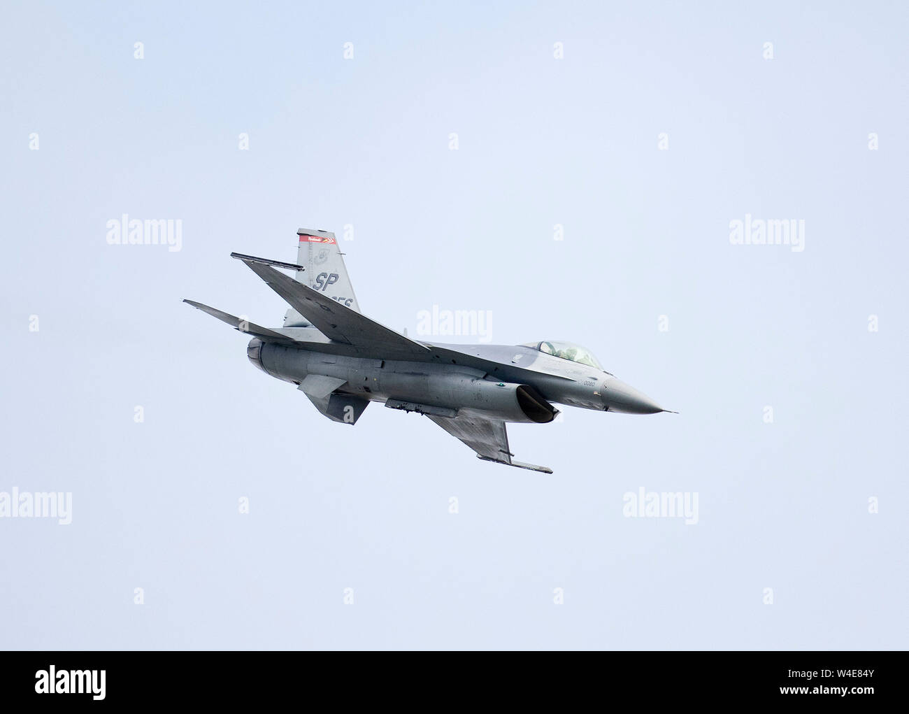 USAF F-16 Flying Falcon, Viper, flying Demonstration am2019 RIAT Fairford Air Show, Gloucestershire, Vereinigtes Königreich Stockfoto