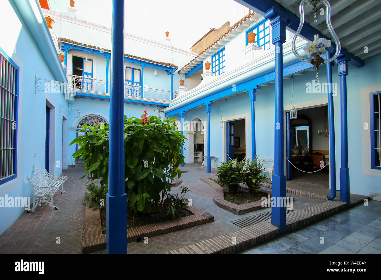 Innenhof des Hauses von Diego Velazquez in Santiago de Cuba Stockfoto