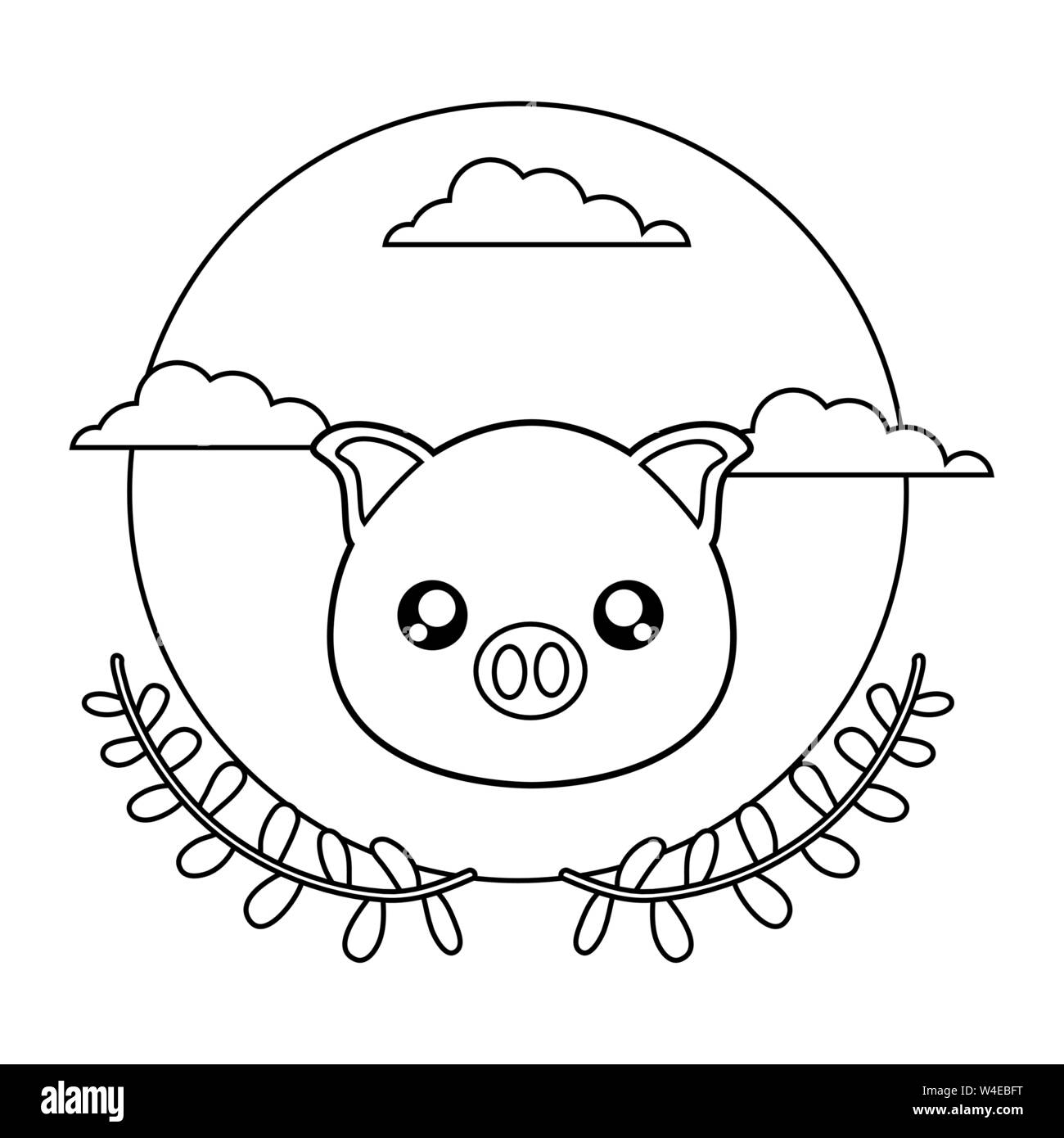 Süße kleine Schweinchen Babys mit Krone treibt Vector Illustration Design Stock Vektor