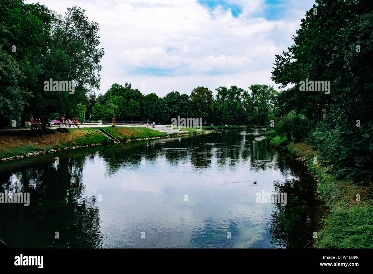City Park von Lippstadt im Sommer, Deutschland, Nordrhein-Westfalen Stockfoto