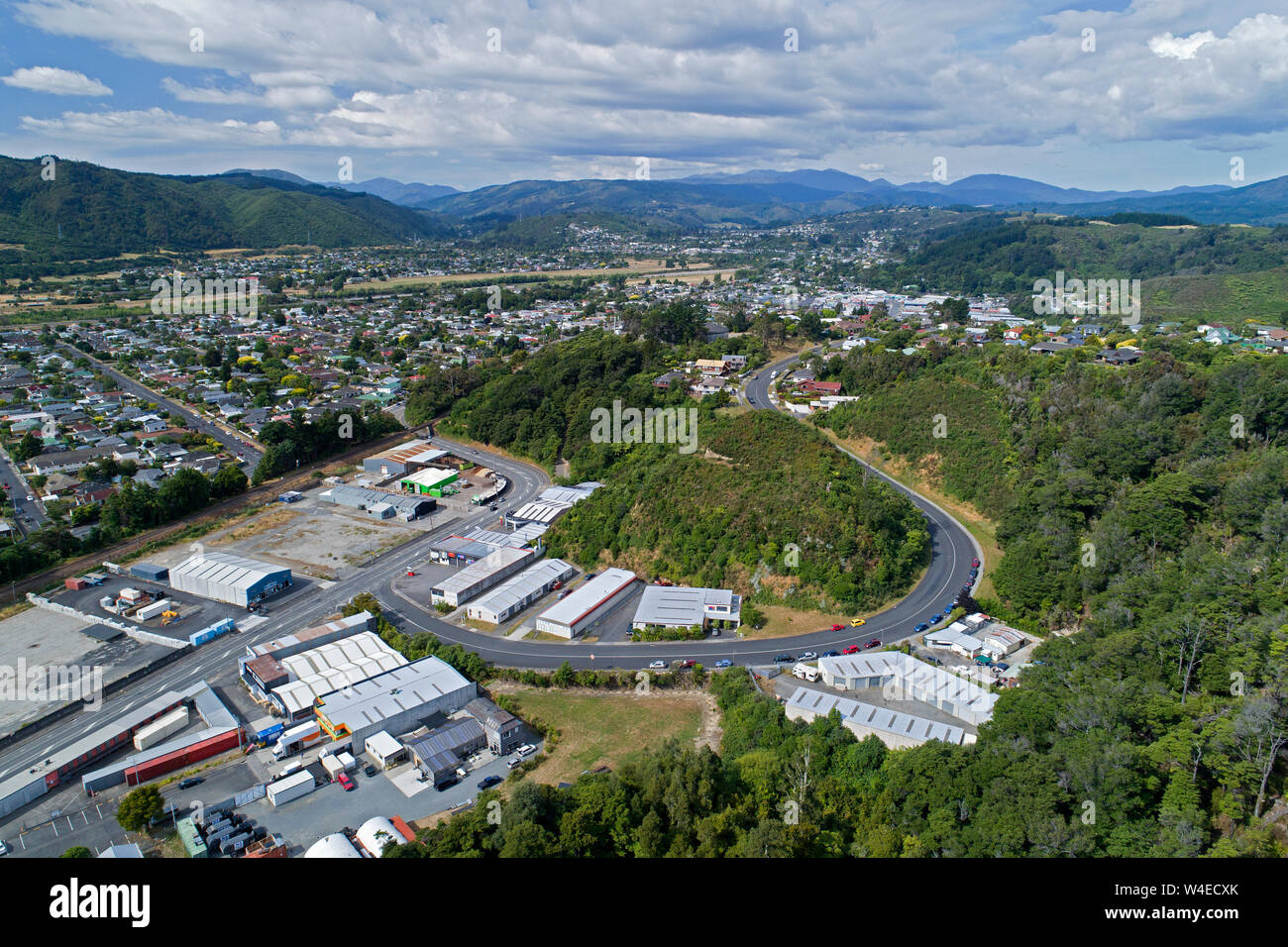 Upper Hutt, Lower North Island, Neuseeland - drone Antenne Stockfoto