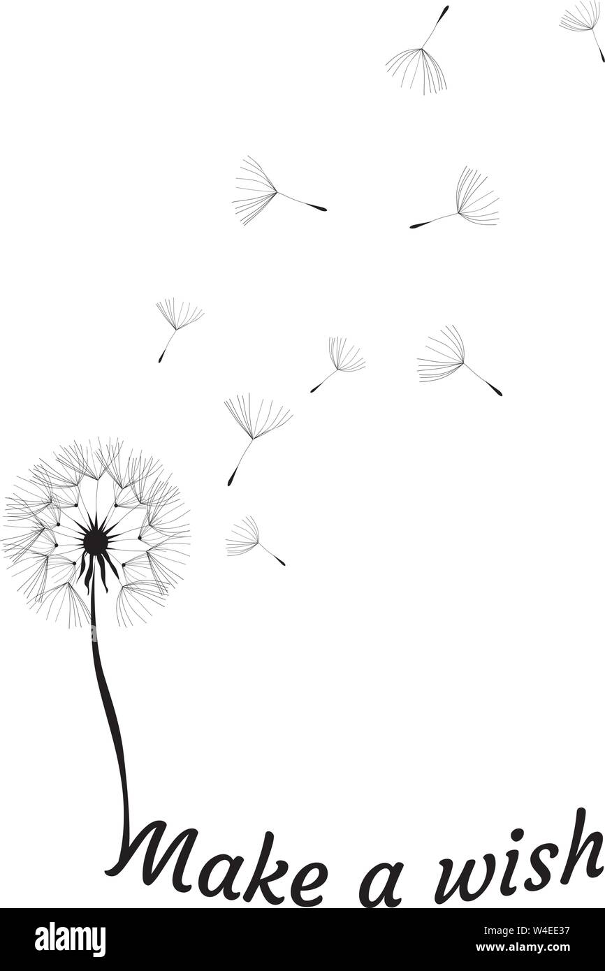 Vector Illustration eines Löwenzahn bilden einen Wunsch. Abstrakte Blume. Stock Vektor