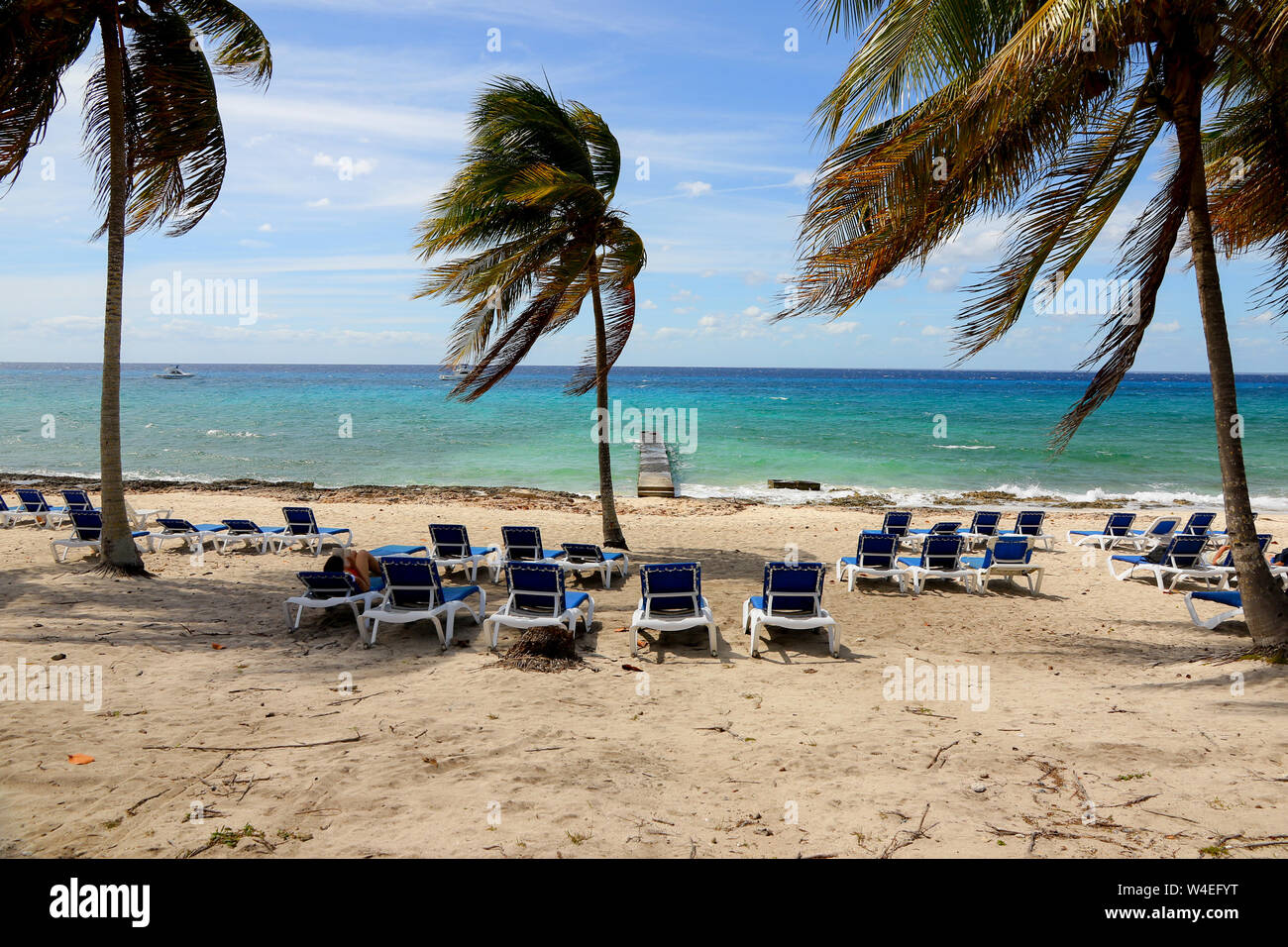 Strand an der Tauchbasis Maria la Gorda im Südwesten Kuba Stockfoto