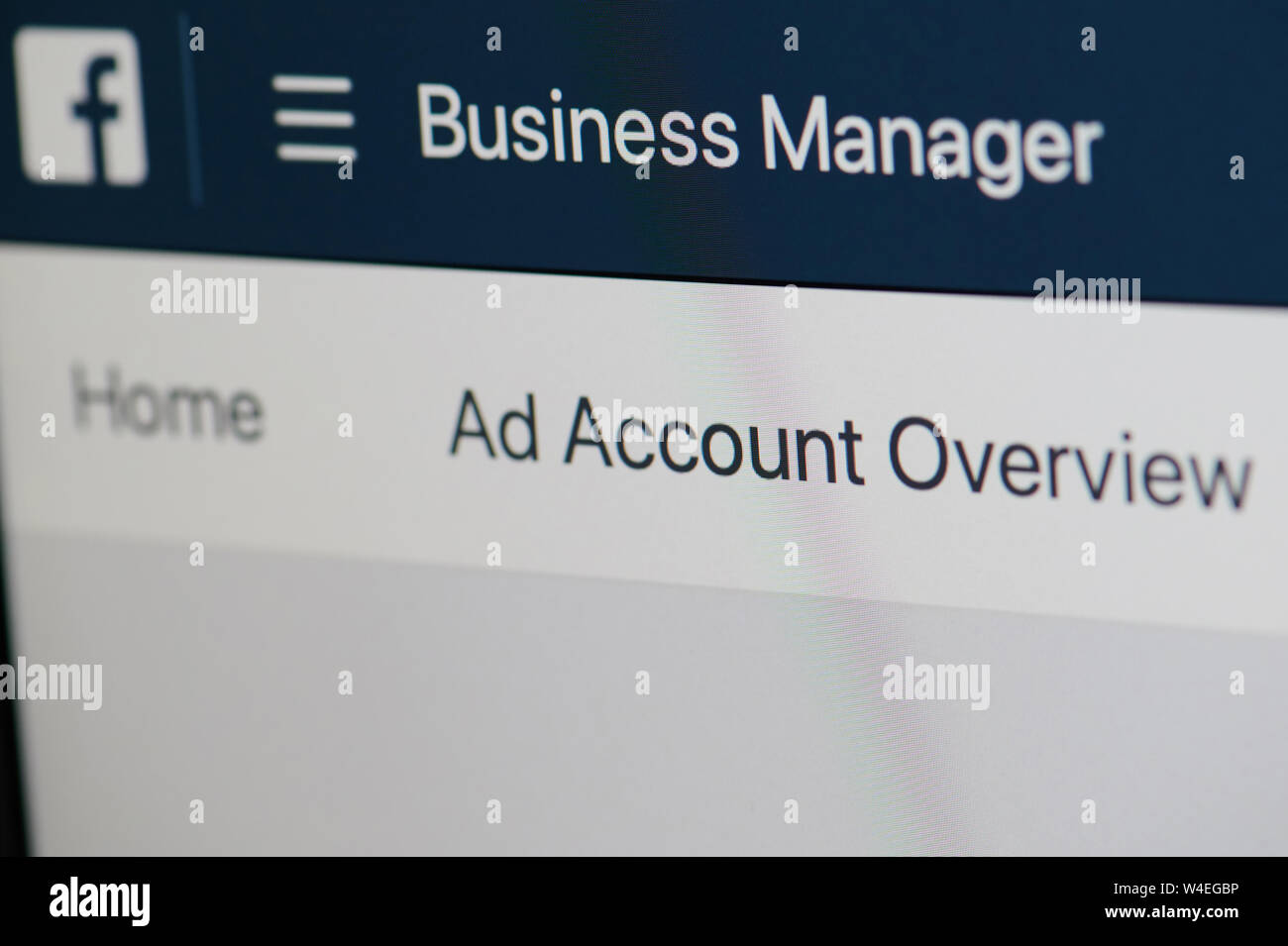 New York, USA - 22. Juli 2019: Facebook Business Manager Nahaufnahme auf dem Laptop Bildschirm Stockfoto