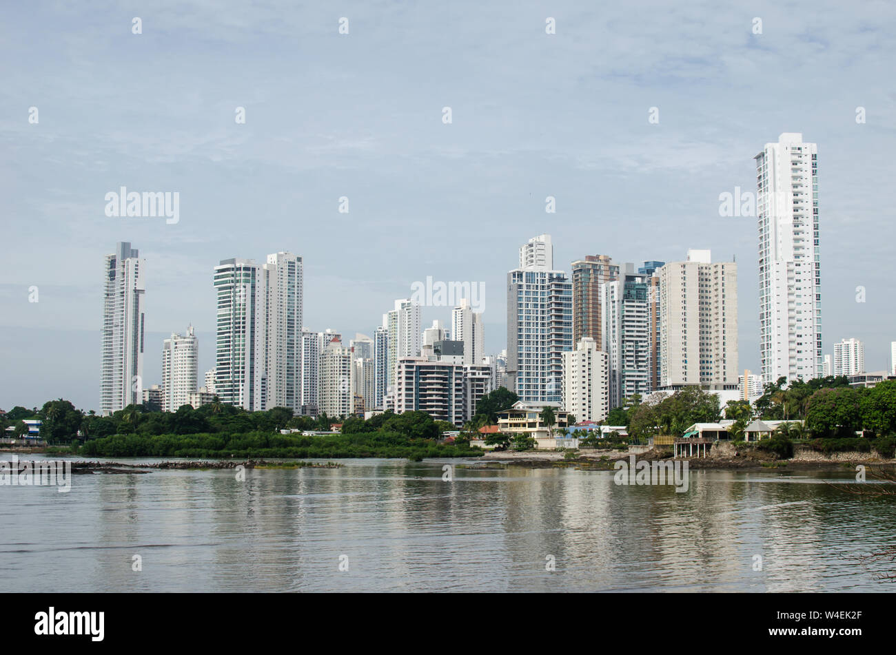 Anzeigen von Coco del Mar skyllne Bereich, in San Francisco, Panama City Stockfoto
