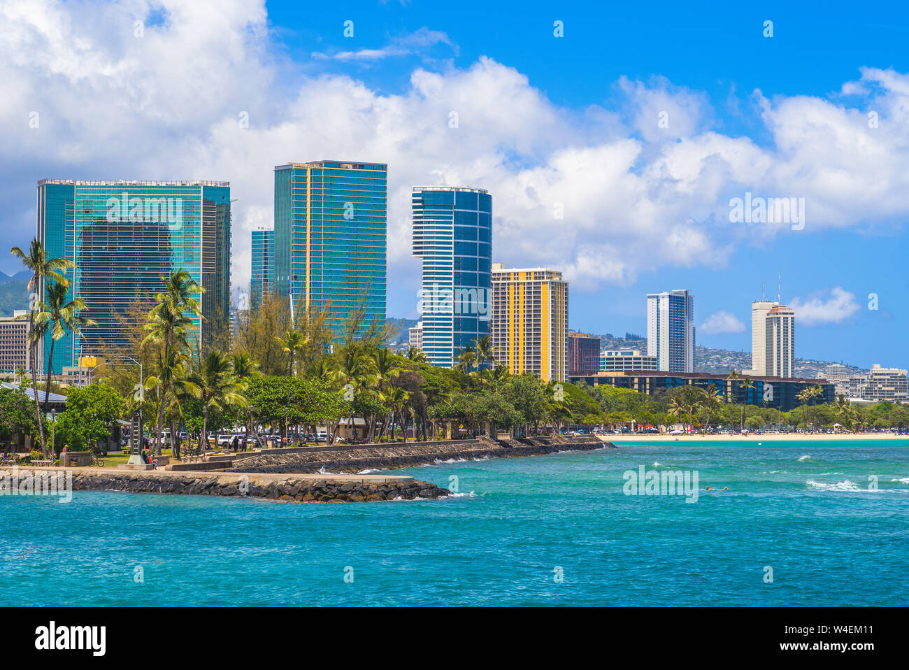 Stadtbild von Honolulu auf der Insel Oahu, Hawaii, USA Stockfoto