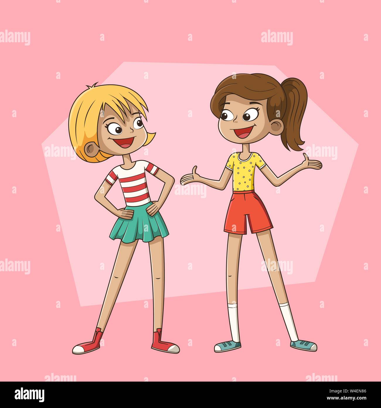 zwei-freundinnen-clipart