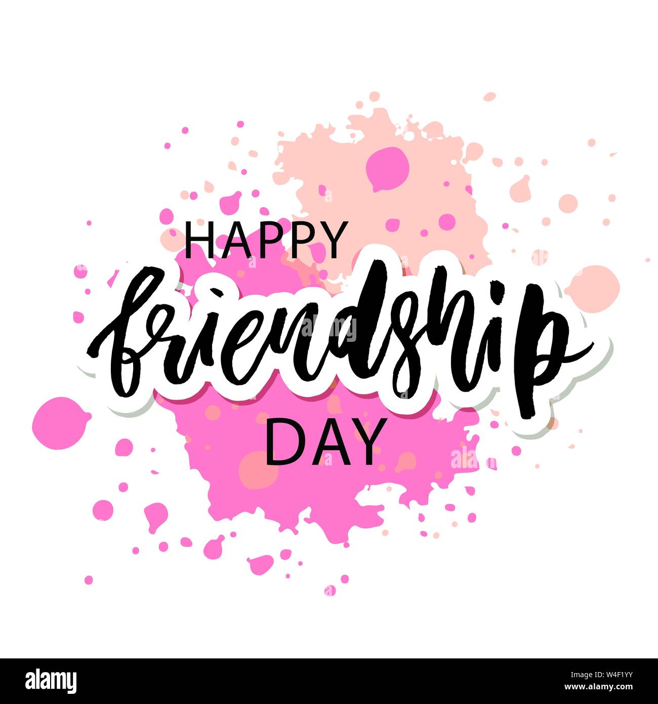 Happy Friendship Day Schriftzug Phrase Vector Illustration Stock Vektor