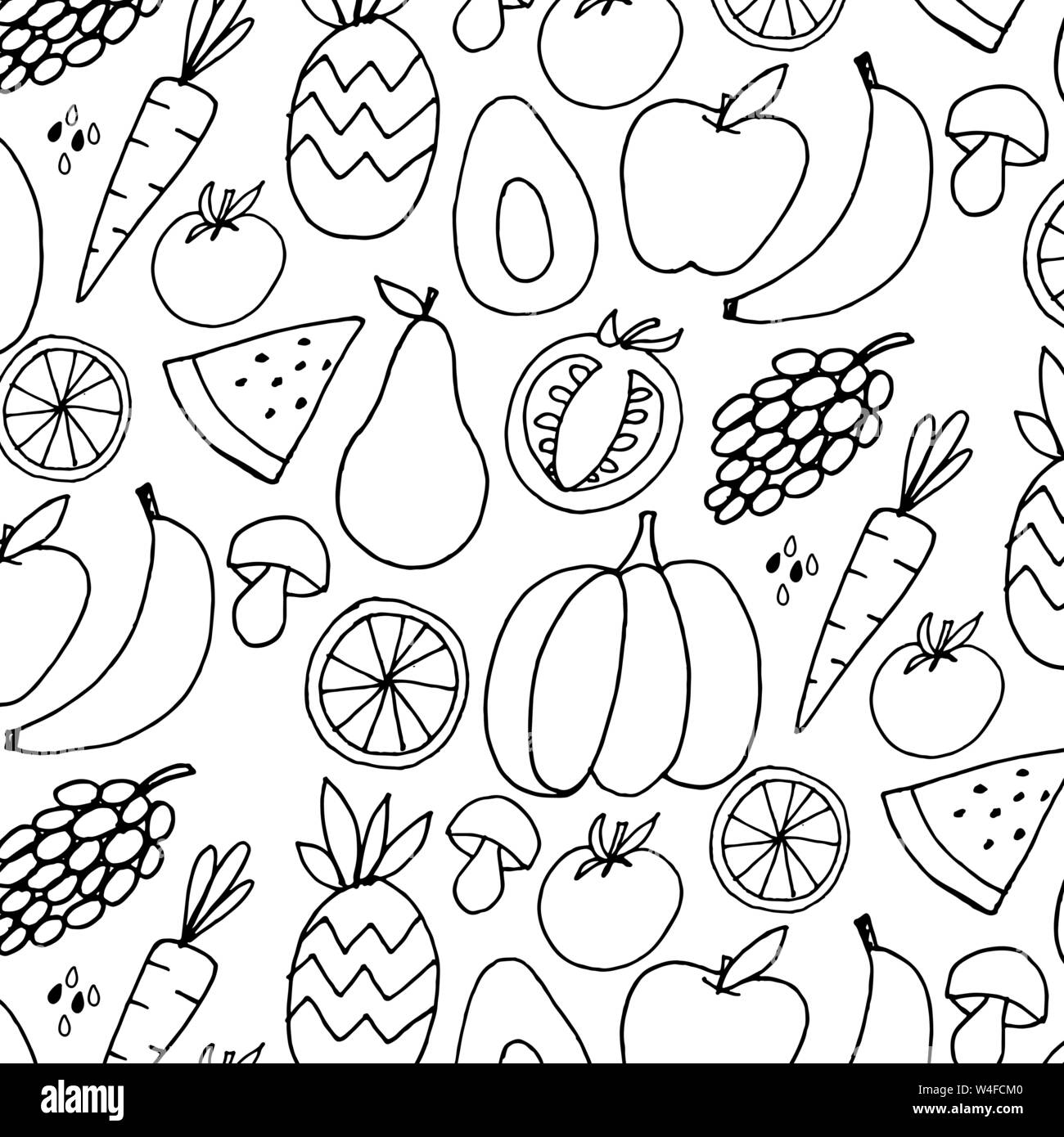 Obst Hand gezeichnet Vector pattern Stock Vektor