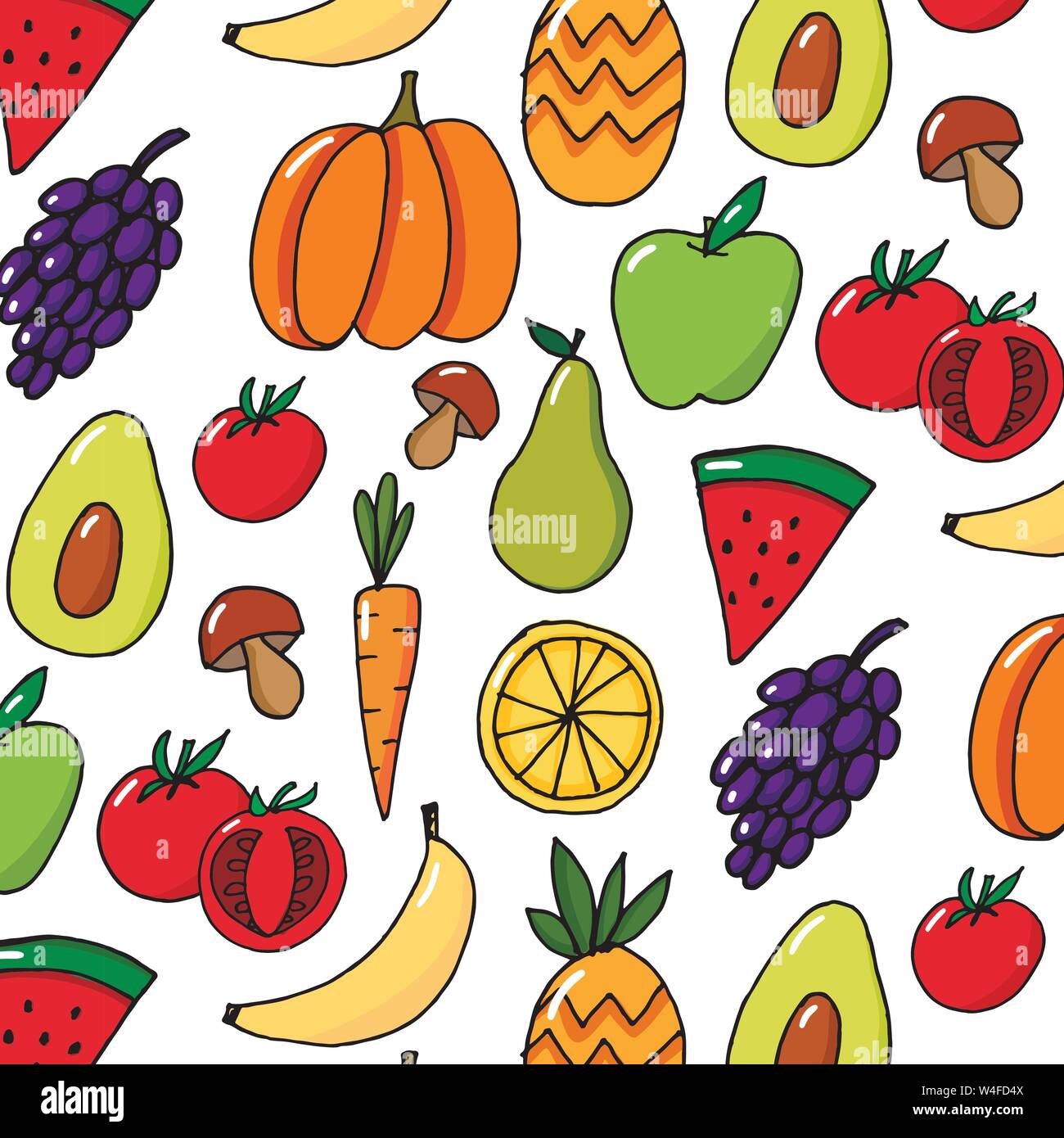 Obst Hand gezeichnet Vector pattern Stock Vektor