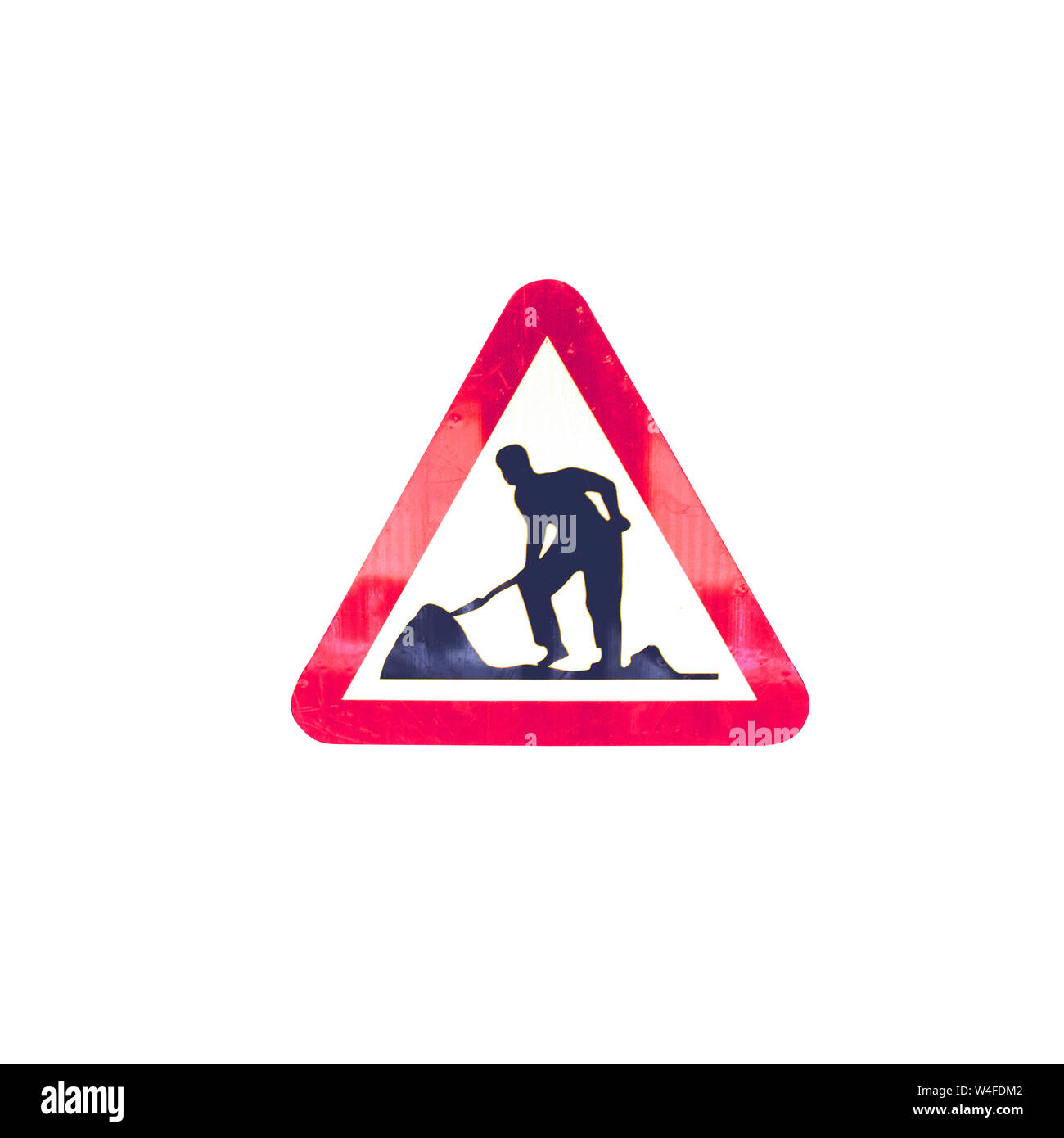 Zeichen Straße Reparaturen auf weißem Hintergrund. Schild Reparaturen. Die Straße ein Zeichen Reparaturen Stockfoto